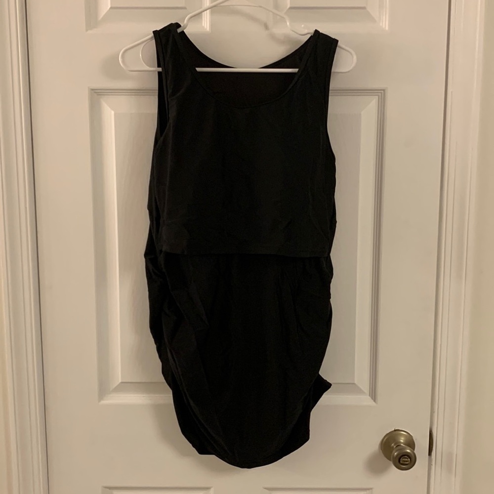 Black maternity/nursing swim top